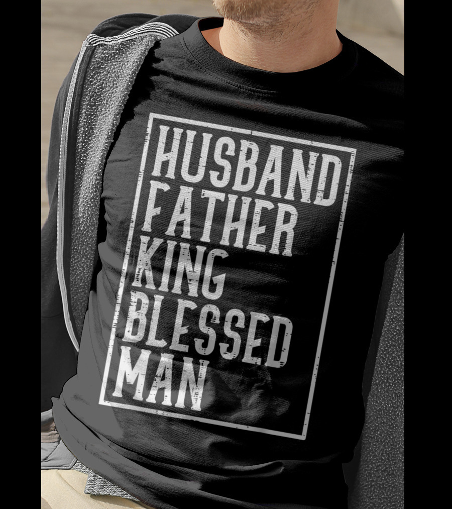 Husband Father King Blessed Man Black Pride T-Shirt