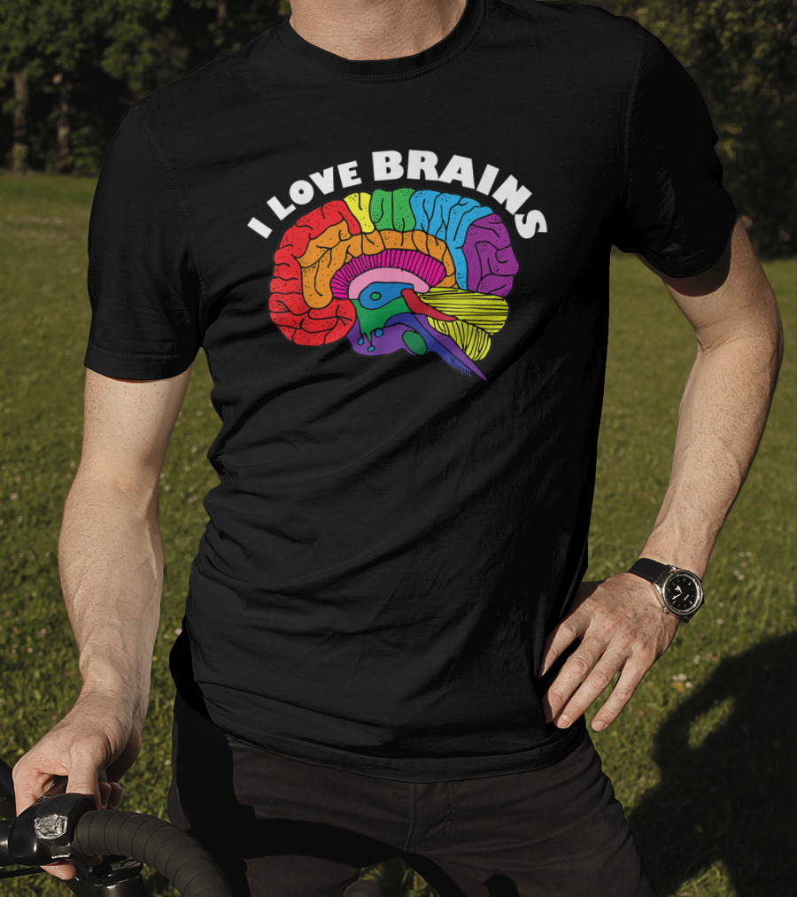 I Love Brains Neuroscience Neurologist Brain Lover Rainbow T-Shirt