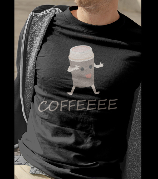 COFFEEEE Caffeine Addict I Love Coffee Bean T-Shirt