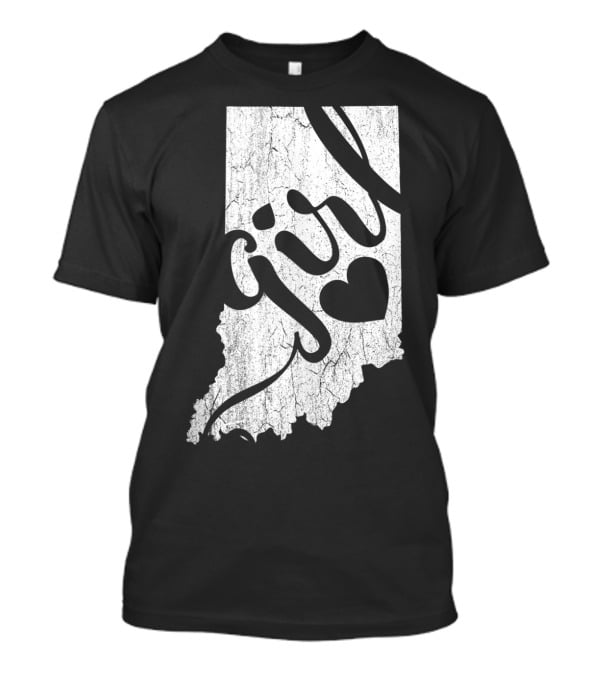 Indiana Girl Heart Map T-Shirt