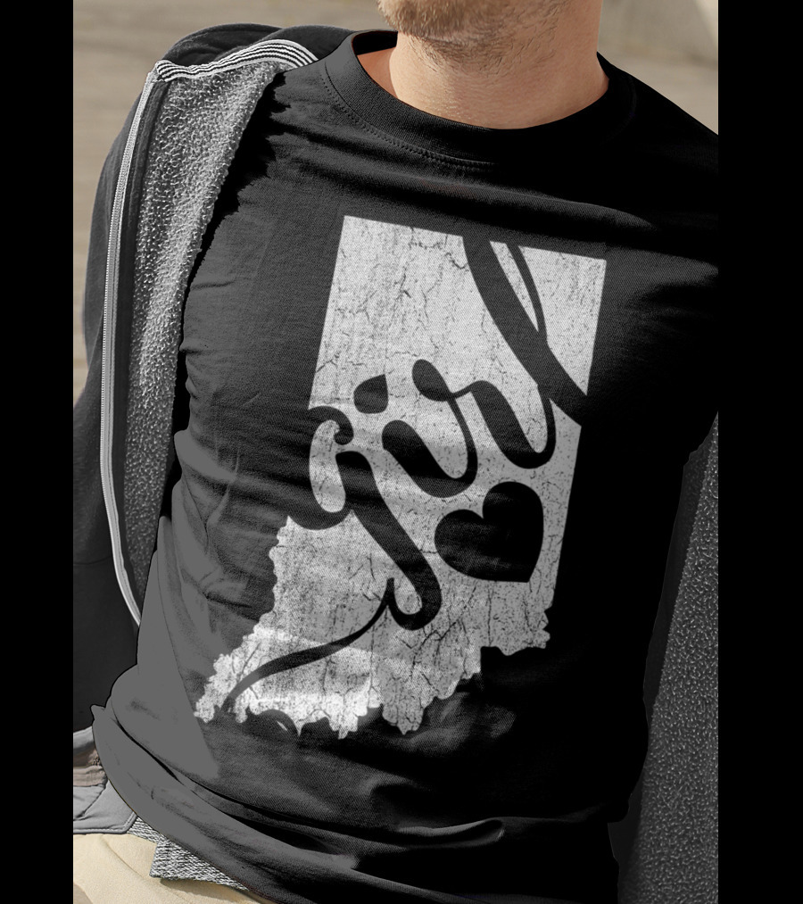 Indiana Girl Heart Map T-Shirt