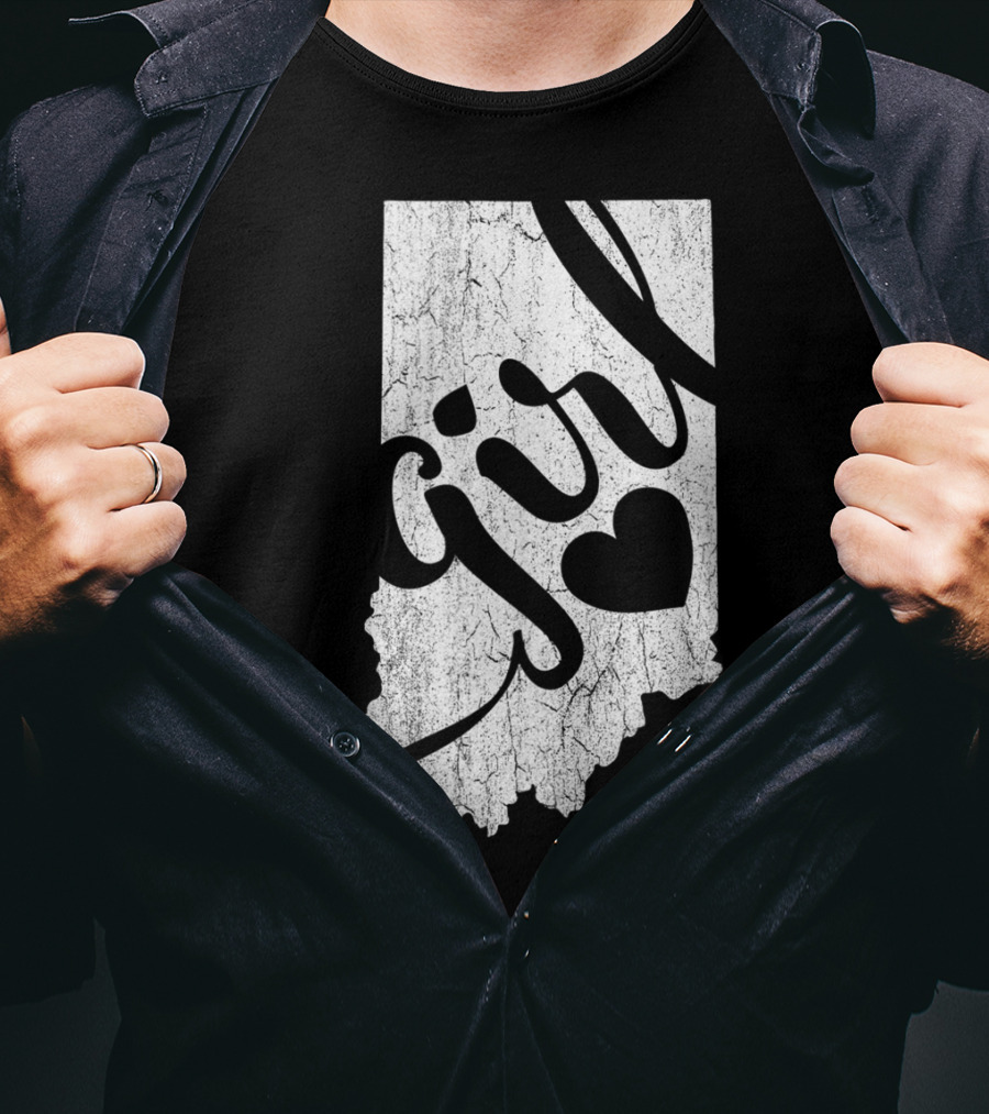 Indiana Girl Heart Map T-Shirt