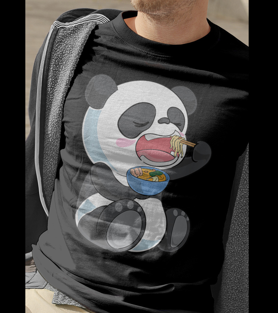 Ramen Eating Panda Bear With Japanese Noodles T-Shirt