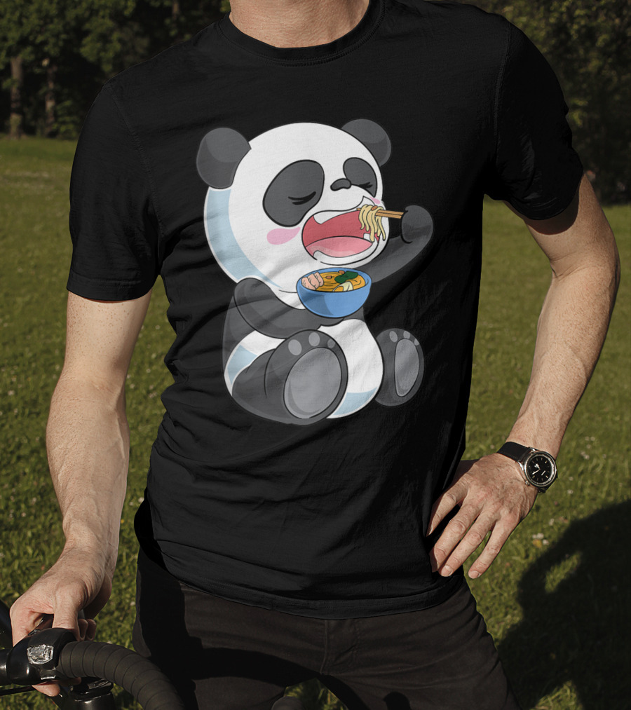 Ramen Eating Panda Bear With Japanese Noodles T-Shirt