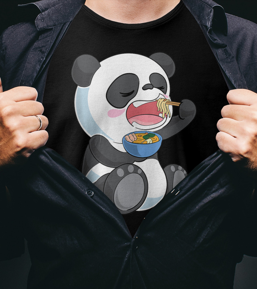 Ramen Eating Panda Bear With Japanese Noodles T-Shirt