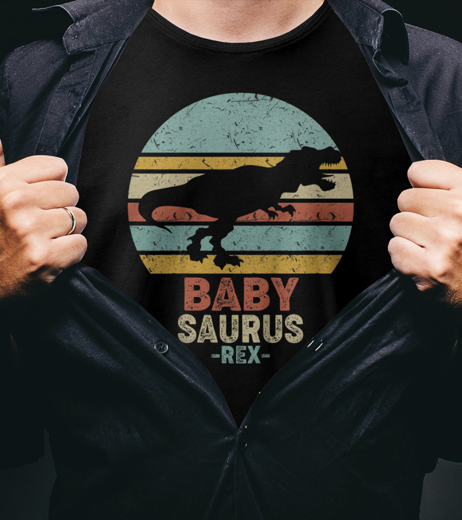 Baby Saurus Rex Vintage Dinosaur Kids T-Shirt