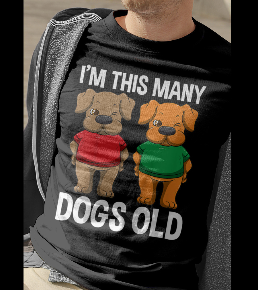 I'm This Many Dogs Old Cute Kids 2 Yr Boy Girl Birthday T-Shirt