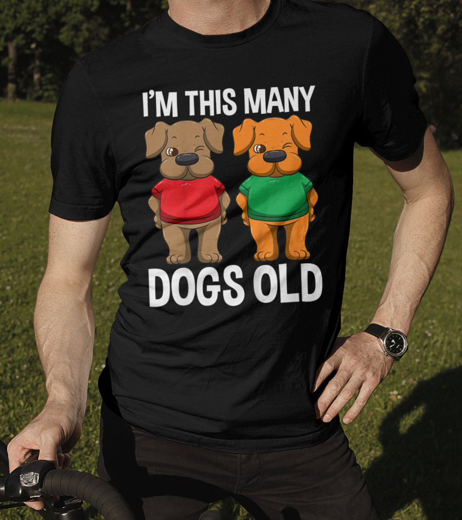 I'm This Many Dogs Old Cute Kids 2 Yr Boy Girl Birthday T-Shirt