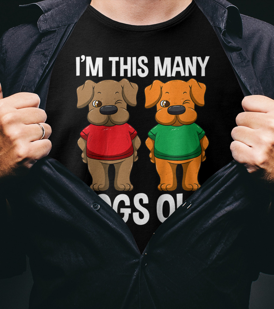 I'm This Many Dogs Old Cute Kids 2 Yr Boy Girl Birthday T-Shirt