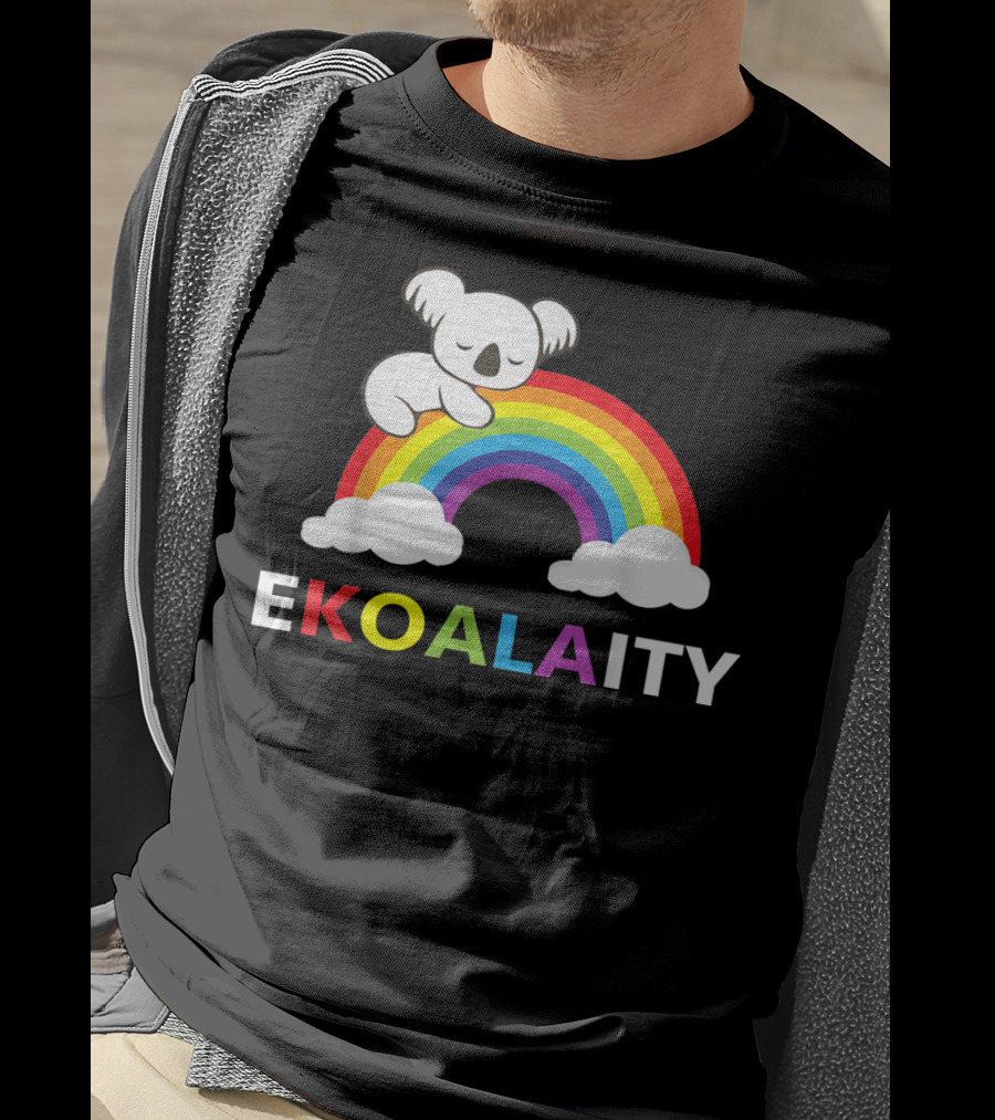 EKOALAITY Koala Rainbow Flag Gay Pride T-Shirt