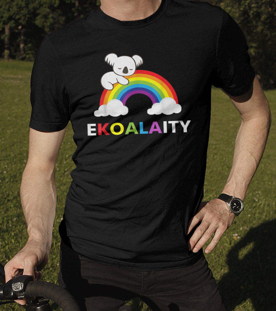EKOALAITY Koala Rainbow Flag Gay Pride T-Shirt