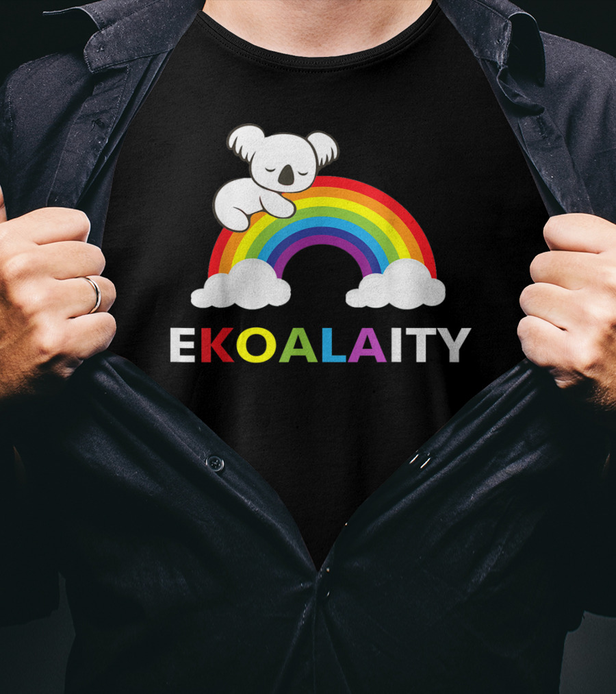 EKOALAITY Koala Rainbow Flag Gay Pride T-Shirt