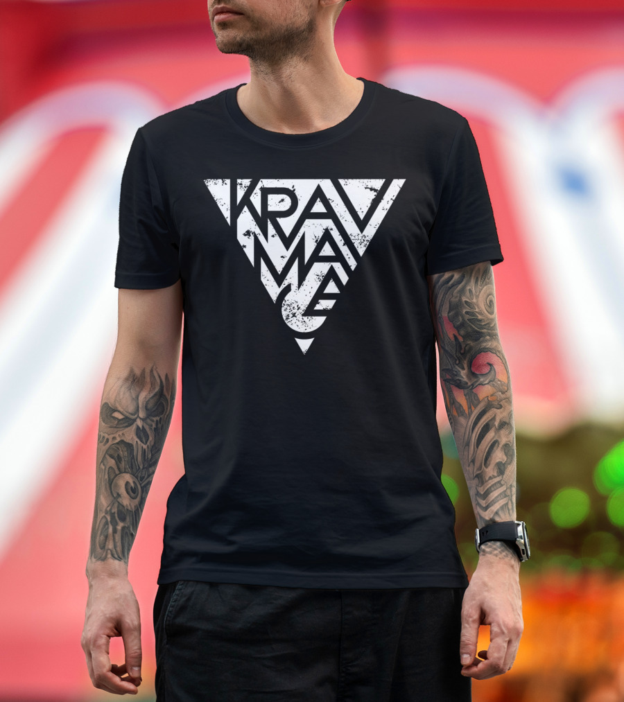 Krav Maga White Triangle Lettering Design Soft T-Shirt