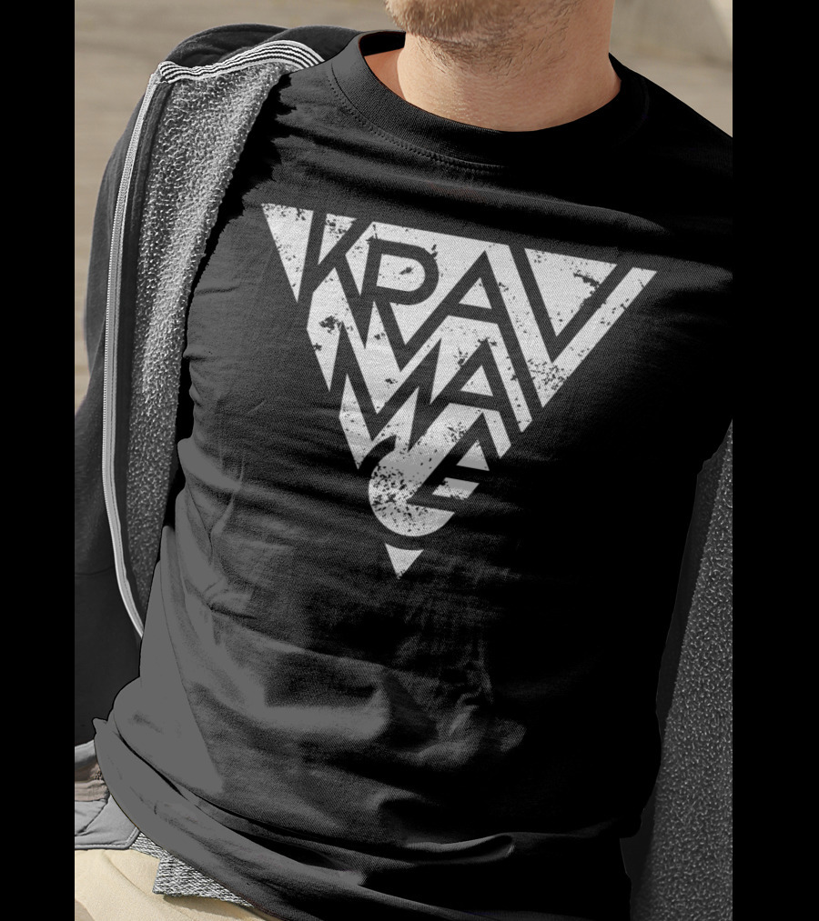 Krav Maga White Triangle Lettering Design Soft T-Shirt