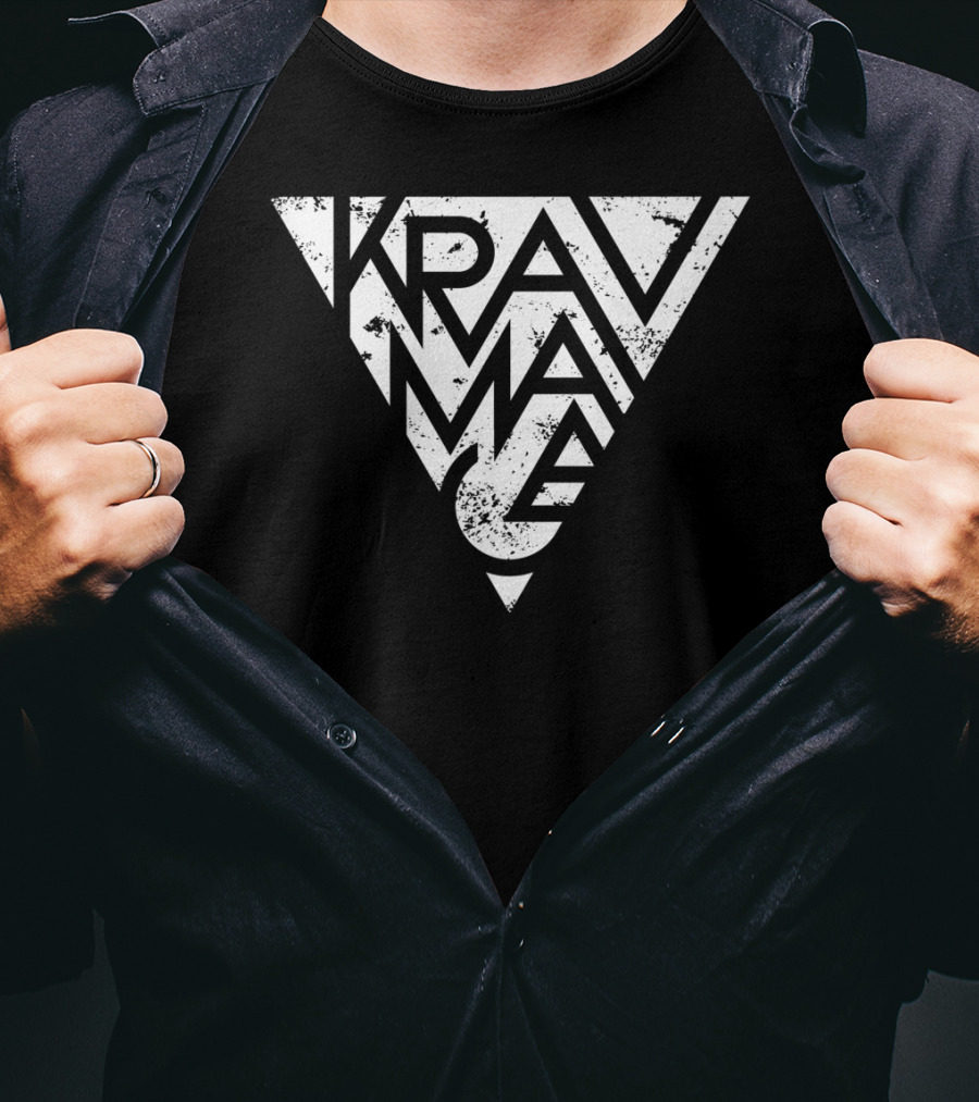 Krav Maga White Triangle Lettering Design Soft T-Shirt