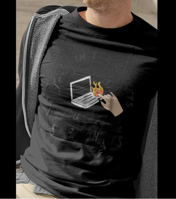 Lady In The Streets Freak In The Spreadsheets With Flaming Laptop T-Shirt