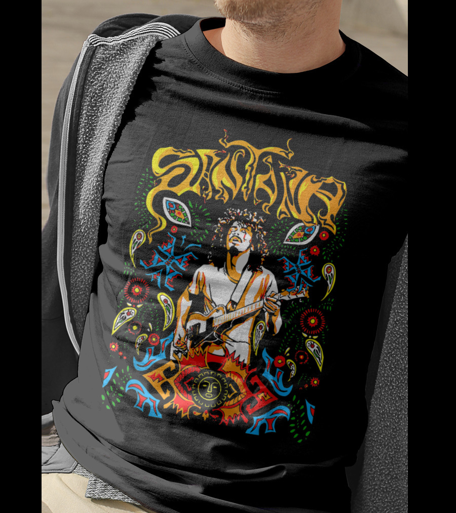 Santana Make Somebody Happy Perfect Psychedelic Guitar T-Shirt