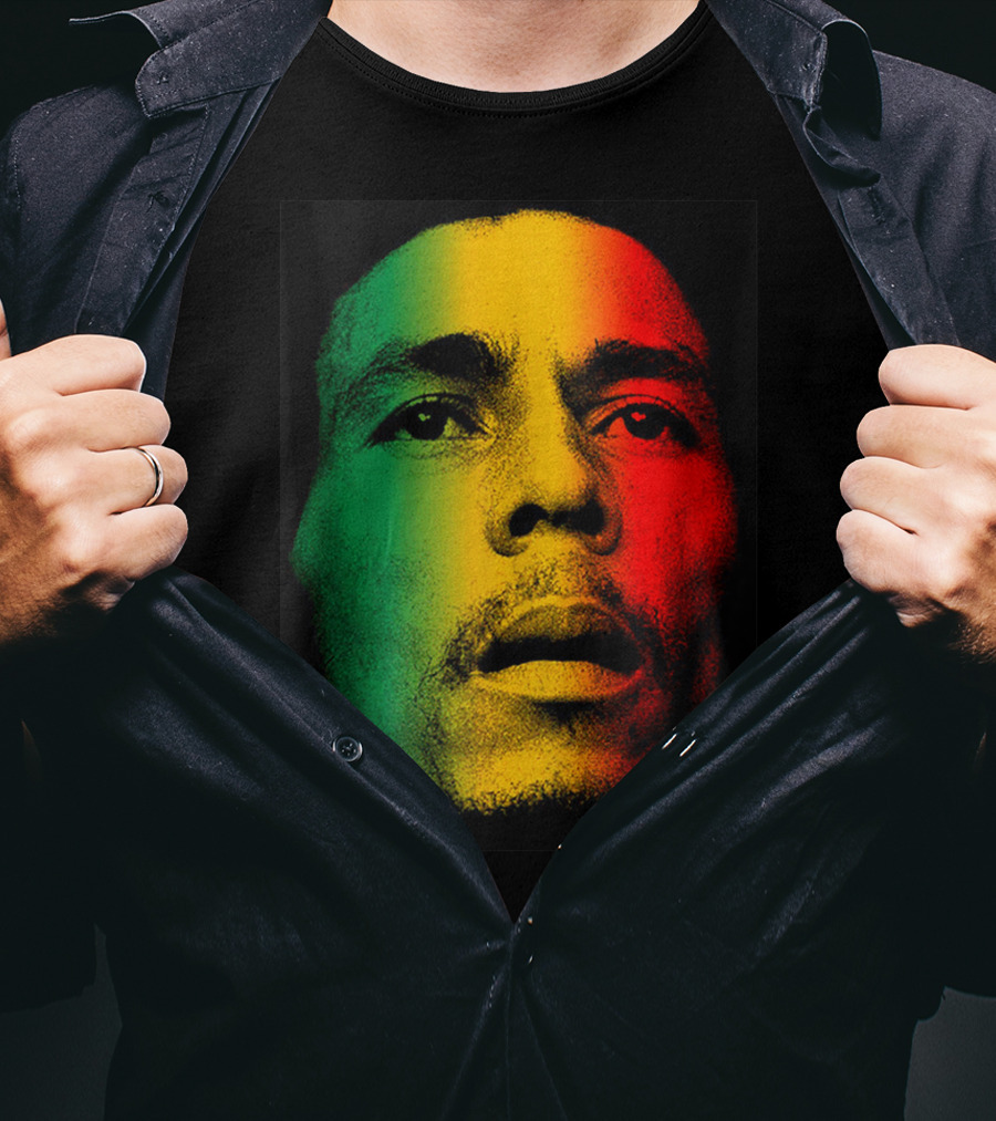 Marley Rasta Face Bob Lover Reggae Colors T-Shirt
