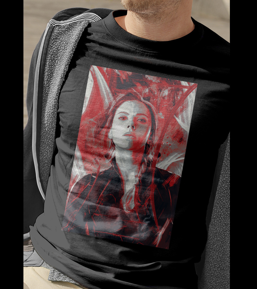 Marvel Avengers Endgame Black Widow Painting Graph T-Shirt