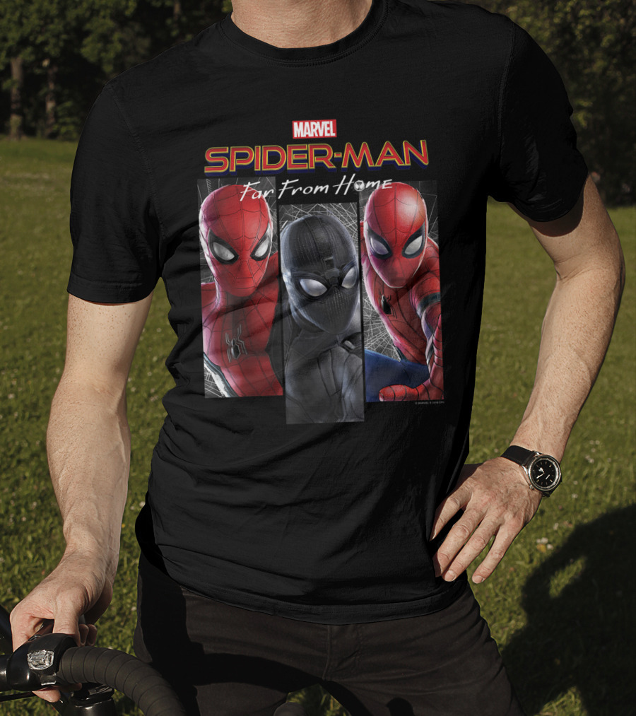 Marvel Spider-Man Far From Home Three Suits Panel T-Shirt