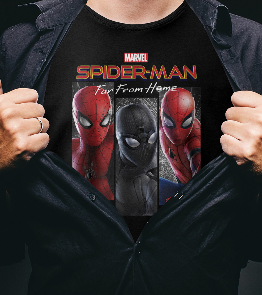 Marvel Spider-Man Far From Home Three Suits Panel T-Shirt