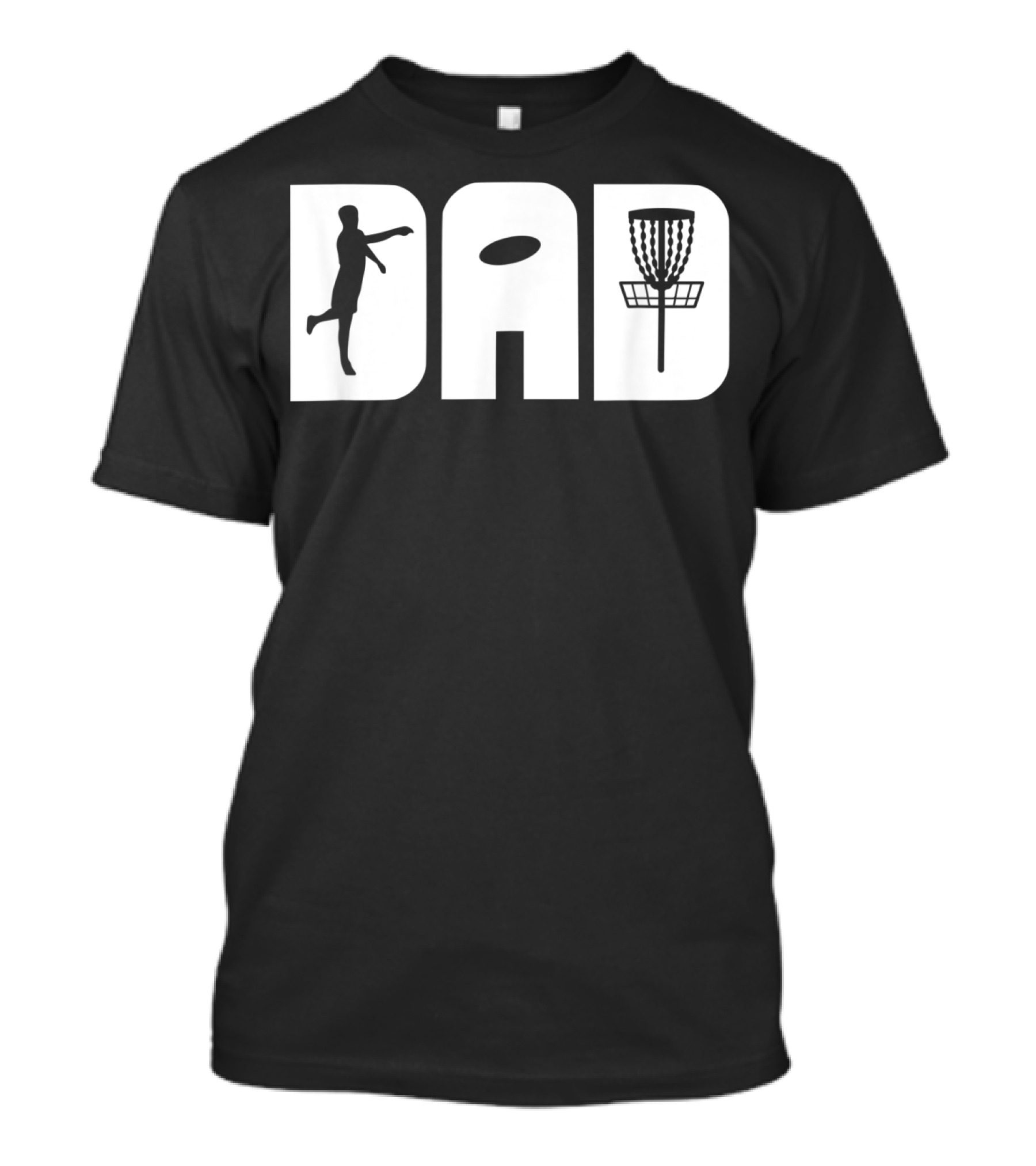 Funny Disc Golf Dad Throwing Frisbee Basket T-Shirt