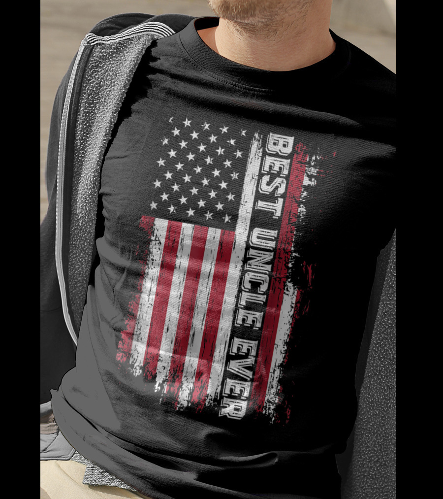 Best Uncle Ever American Flag Mens Best Uncle T-Shirt