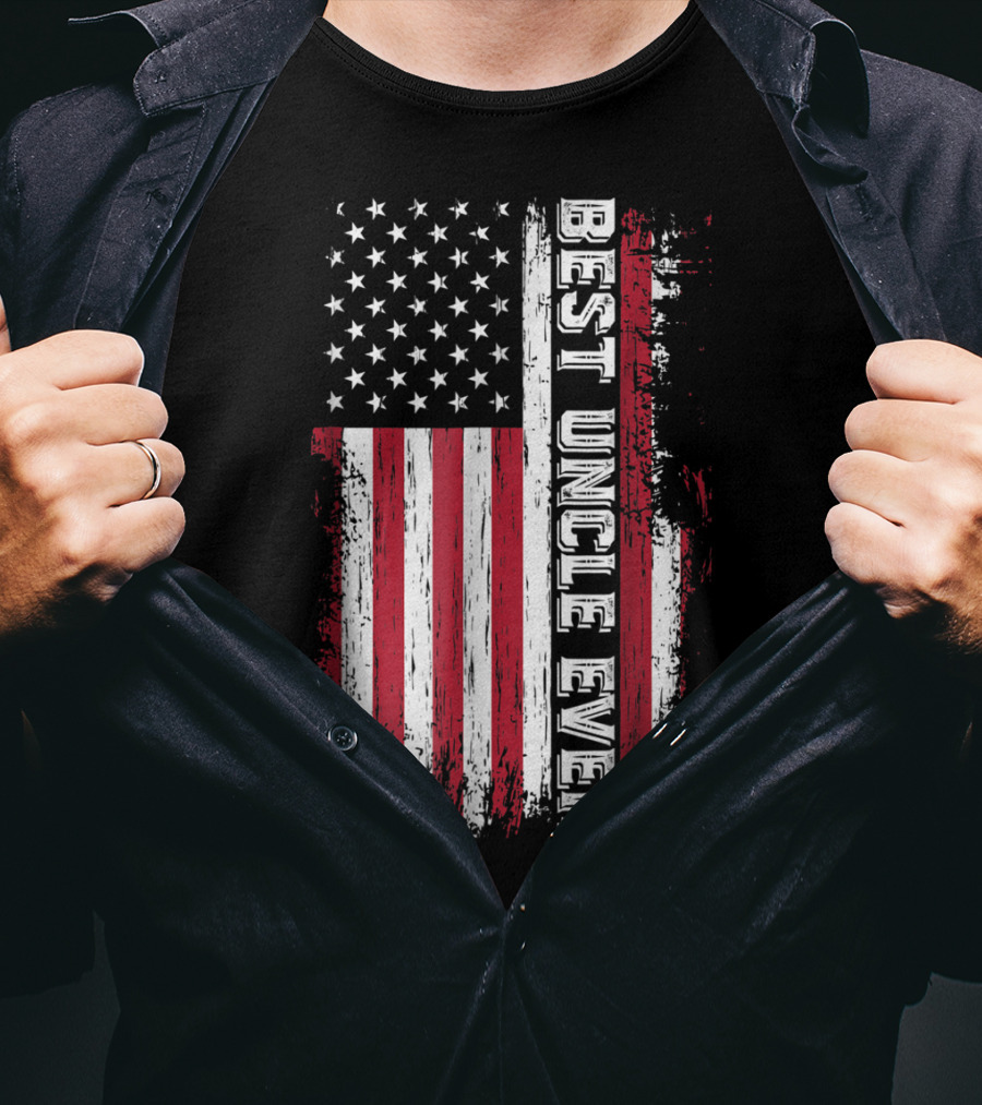 Best Uncle Ever American Flag Mens Best Uncle T-Shirt