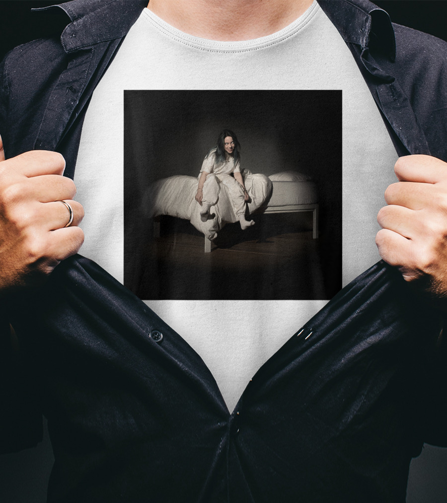 Billie Eilish Mens Album Cover Photo Bed Scene T-Shirt