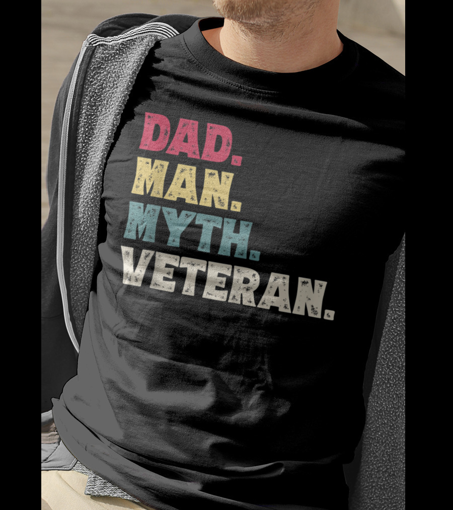 Dad Man Myth Veteran Father's Day Vinta T-Shirt