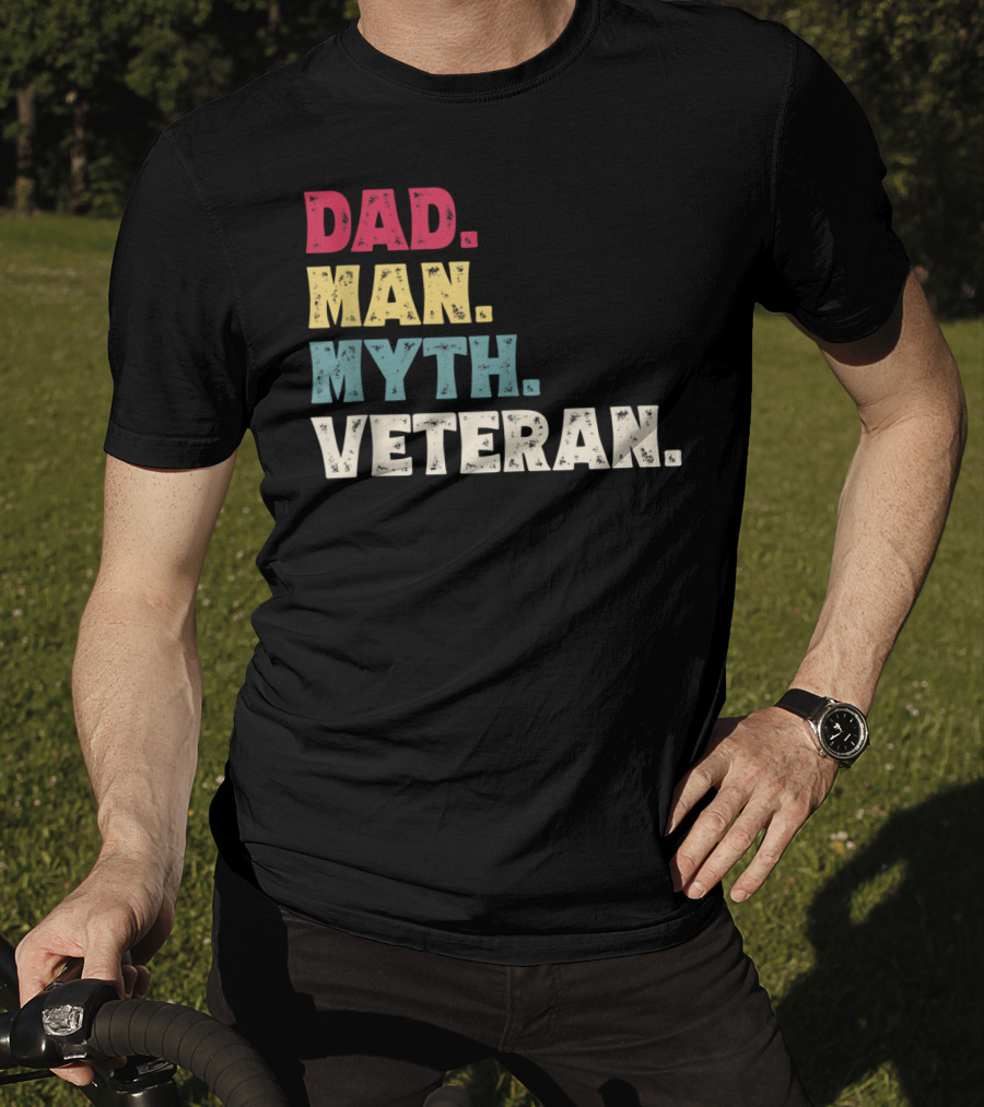 Dad Man Myth Veteran Father's Day Vinta T-Shirt