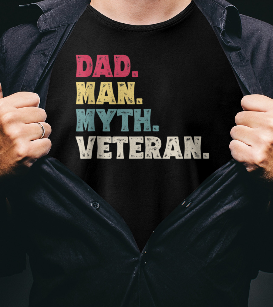 Dad Man Myth Veteran Father's Day Vinta T-Shirt