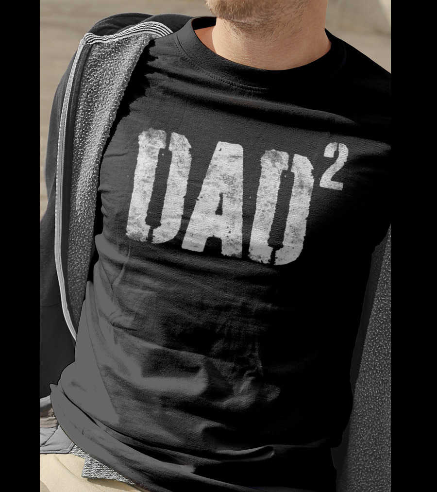 Mens Dad Squared Dad Of Two T-Shirt