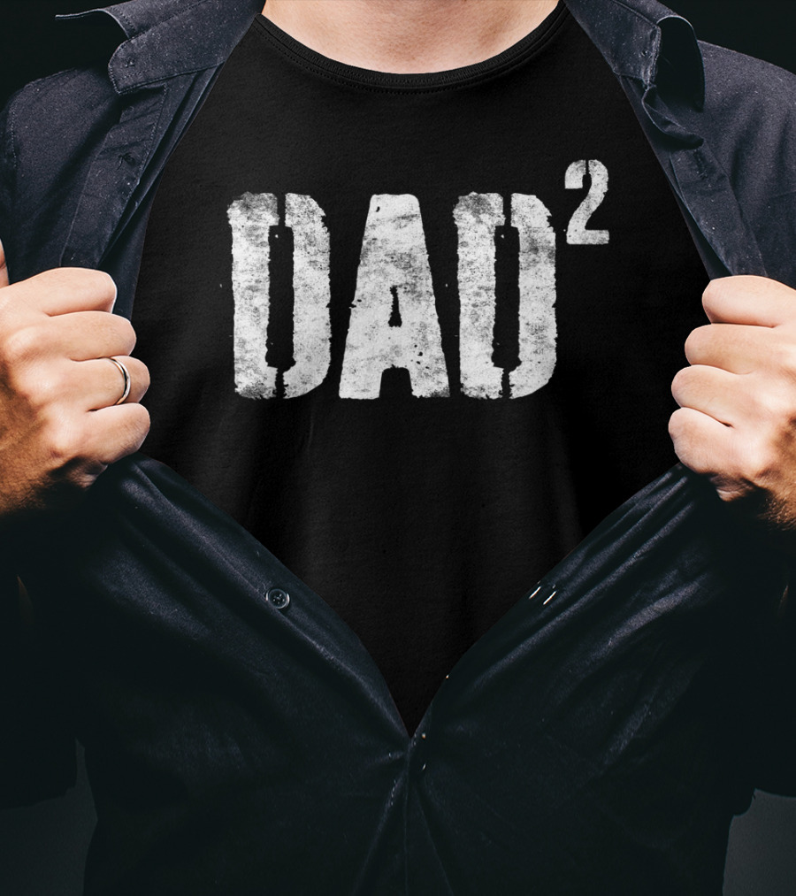 Mens Dad Squared Dad Of Two T-Shirt