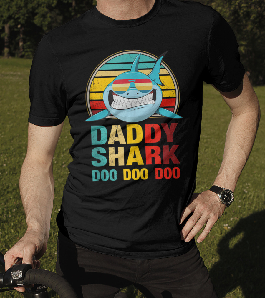 Daddy Shark Doo Doo Doo Mens Vintage T-Shirt