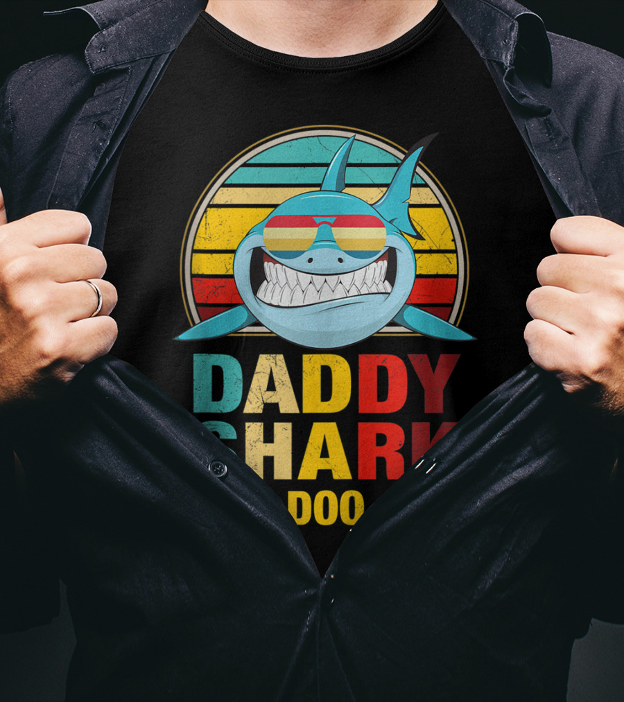 Daddy Shark Doo Doo Doo Mens Vintage T-Shirt