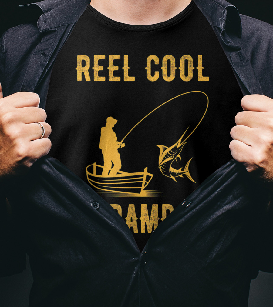 Reel Cool Grampa Fishing Boat And Catching Fish T-Shirt