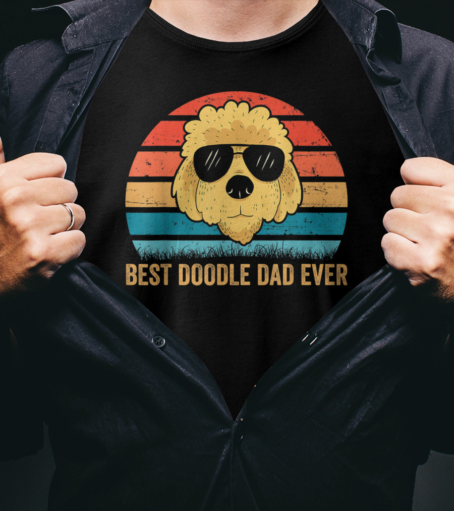 Best Doodle Dad Ever Mens Golden Doodle Dog Dad T-Shirt