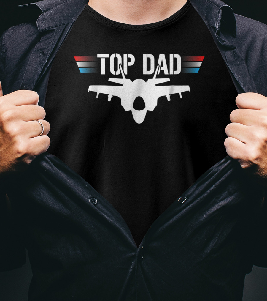 Top Dad Mens Jet Fighter Pilot Father Son T-Shirt