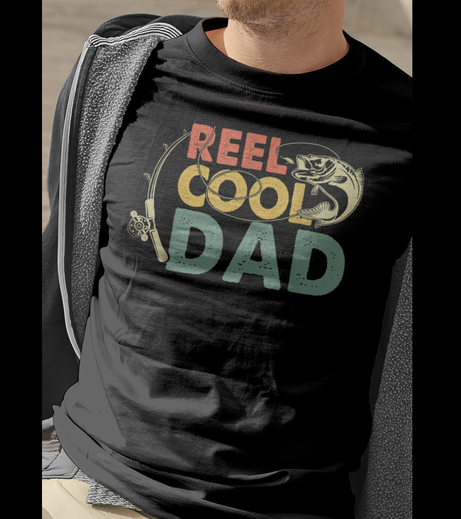 Reel Cool Dad Vintage Fishing Funny Mens Fat T-Shirt