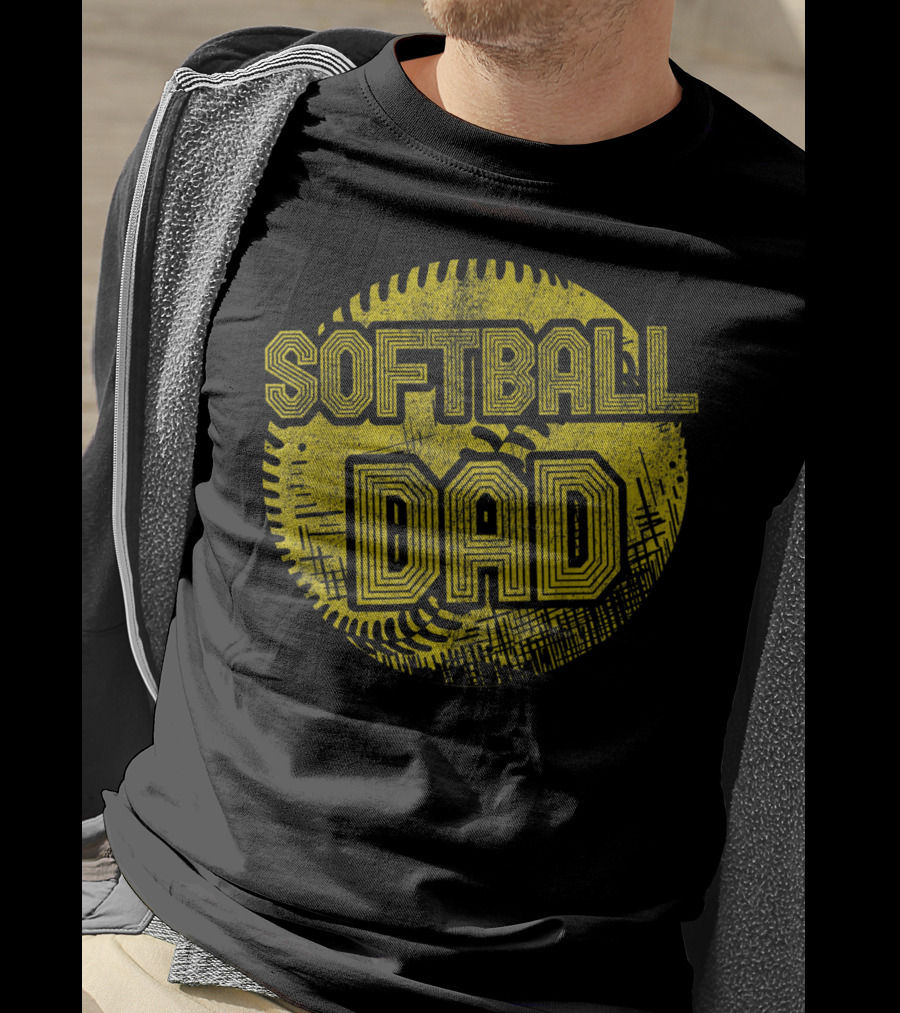 Softball Dad Mens Softball Coach Player Father Daddy T-Shirt