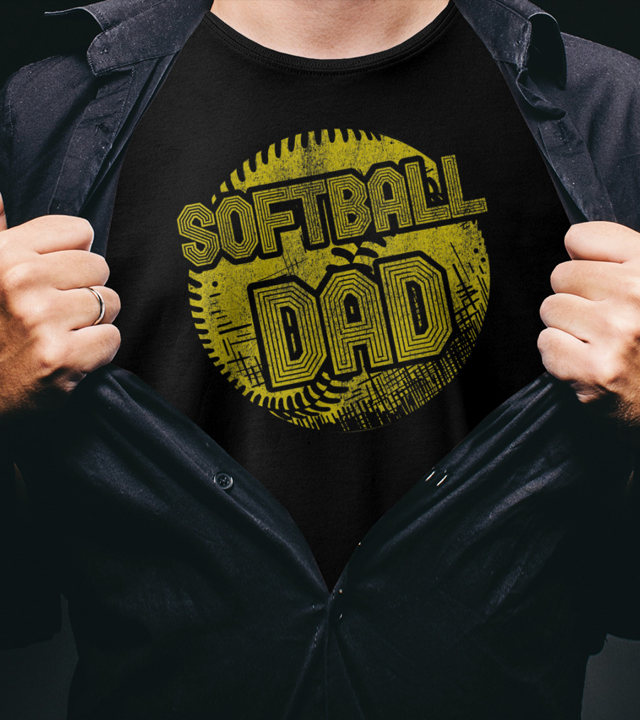 Softball Dad Mens Softball Coach Player Father Daddy T-Shirt