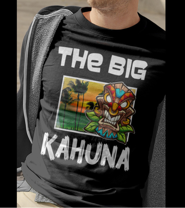 The Big Kahuna Tiki Bar Vibes Aloha Haw Palm Sunset Mask T-Shirt