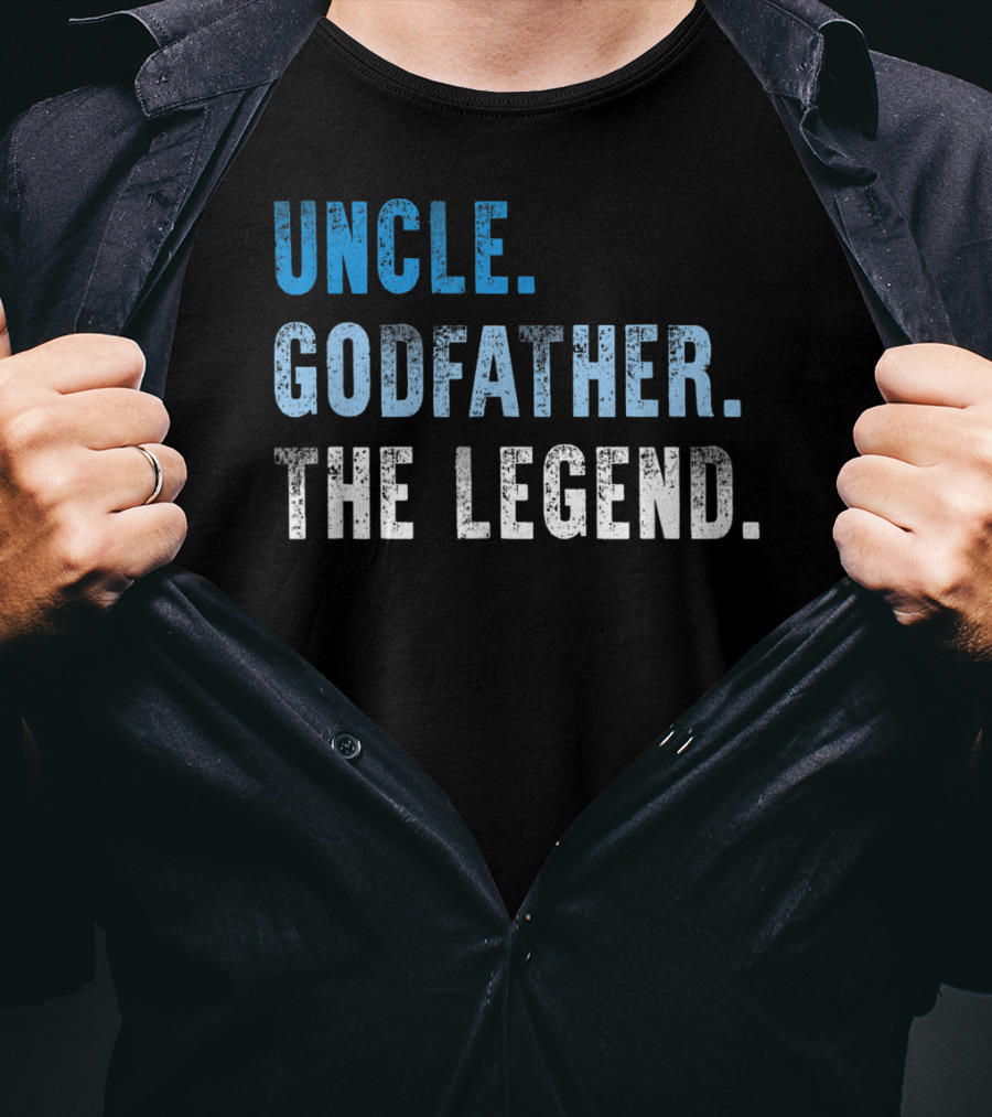 Uncle Godfather The Legend Mens Cool Awesome Hero Fam T-Shirt