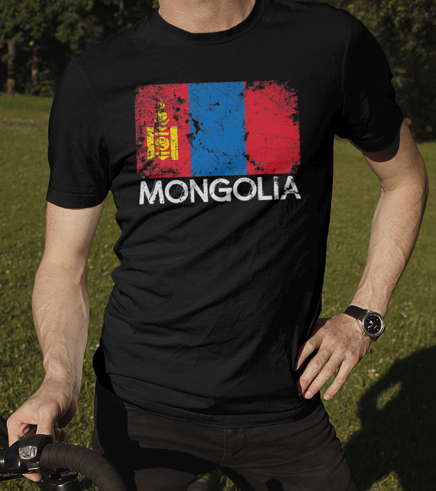 Mongolian Flag Vintage Mongolia T-Shirt