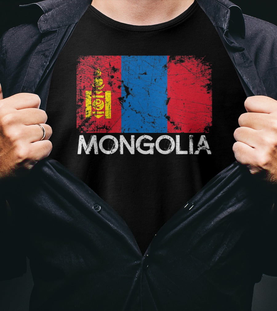Mongolian Flag Vintage Mongolia T-Shirt