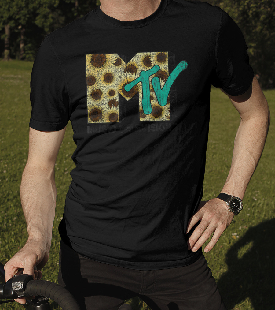 MTV Music Television Distressed Vintage Sunflower T-Shirt