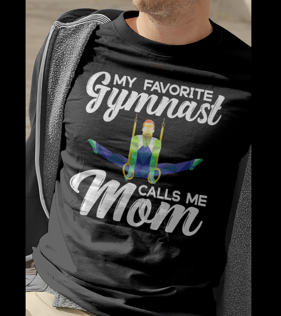 My Favorite Gymnast Calls Me Mom Geometric Rings T-Shirt