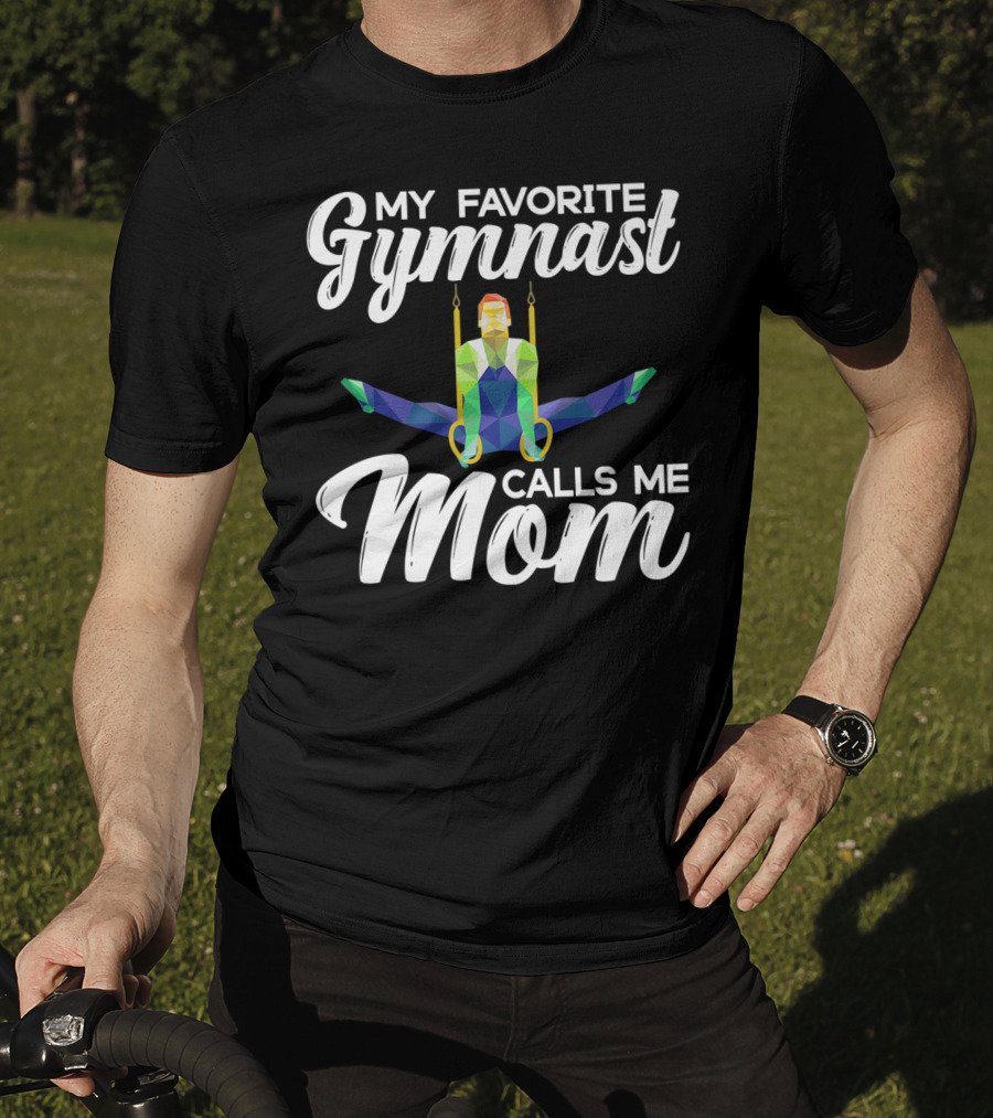 My Favorite Gymnast Calls Me Mom Geometric Rings T-Shirt
