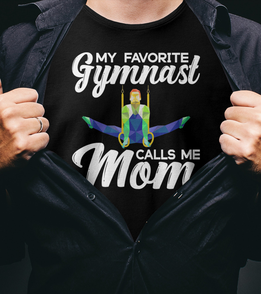 My Favorite Gymnast Calls Me Mom Geometric Rings T-Shirt